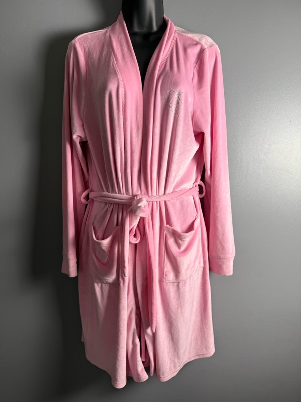 Juicy Couture Pink Velour Soft Pink Robe Womens Sz S/M